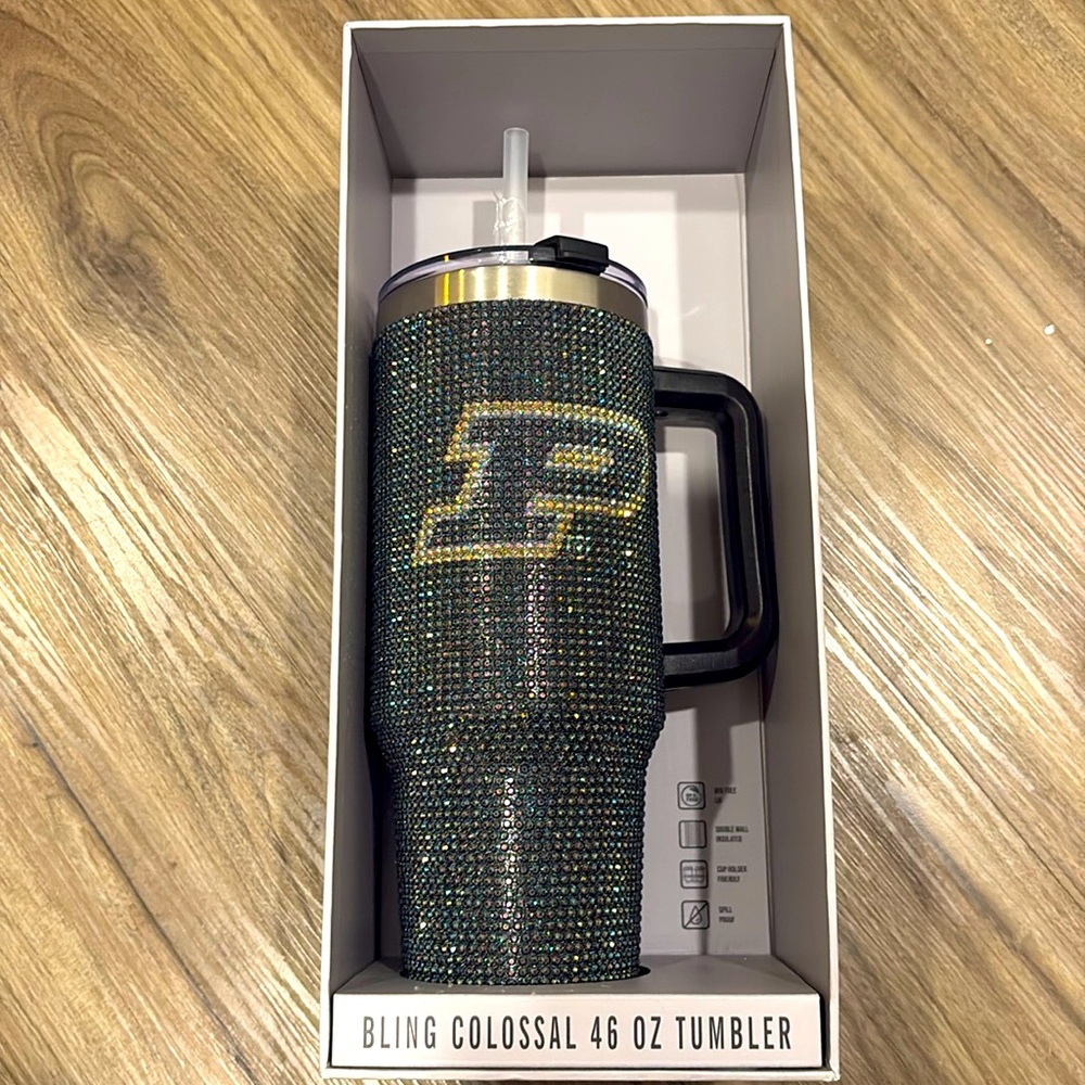 New NFL Bling Colossal 46oz Tumbler Green Bay Packers Rhinestones
